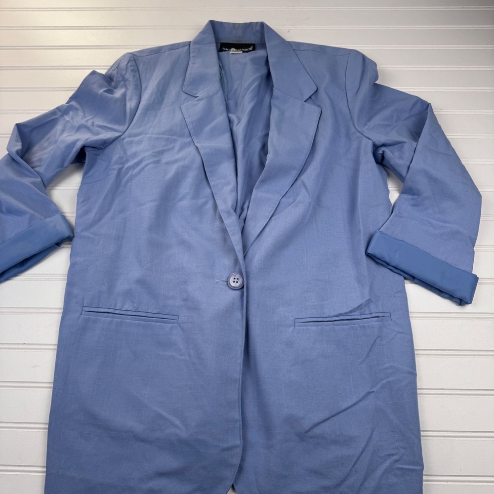 Vintage Sag Harbor Womens Size 12 Blazer 2 Button Blue